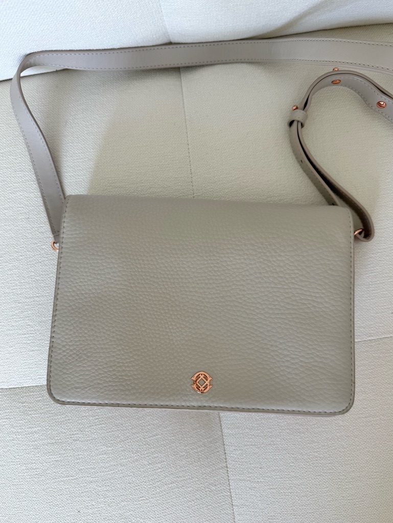 Dagne Dover Medium Andra Crossbody Bag - Adjustable Strap - Pebbled Leather
